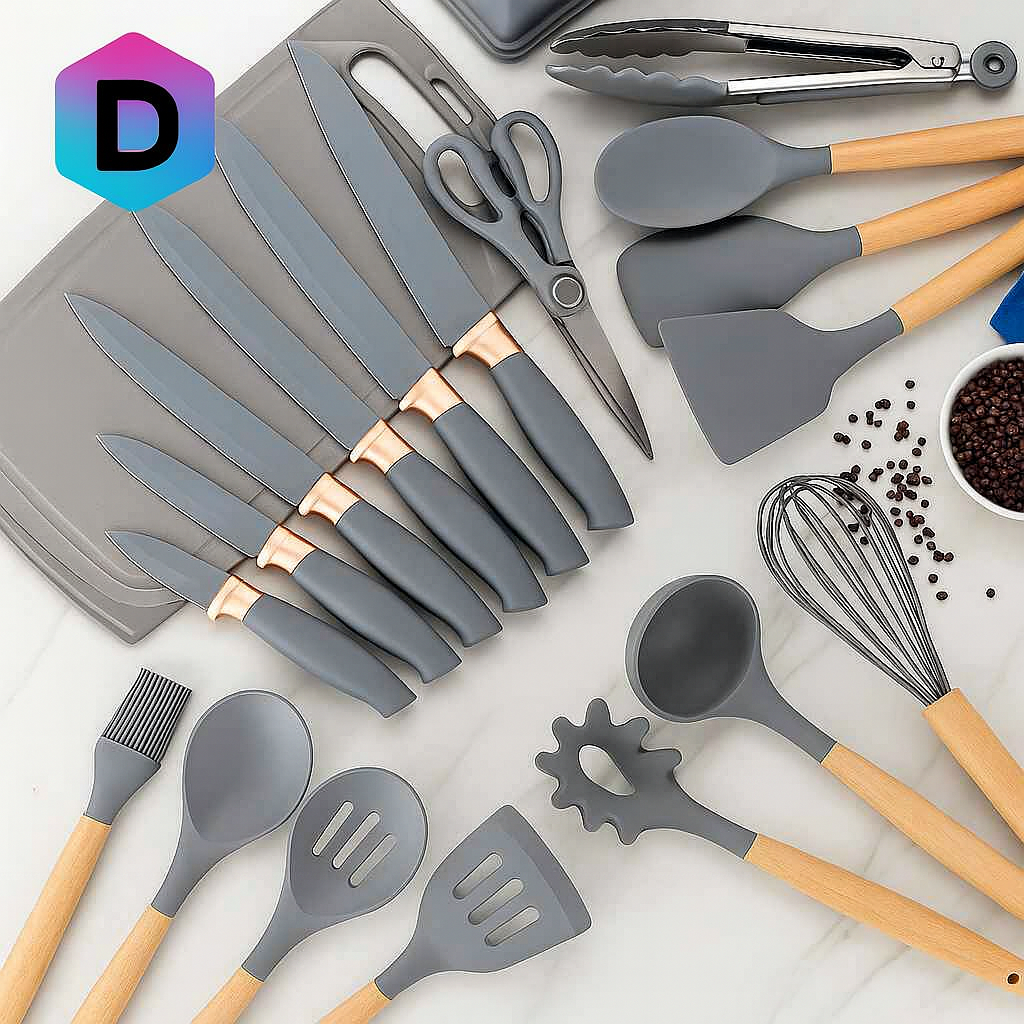 SET DE UTENCILIOS DE COCINA 19 PZS