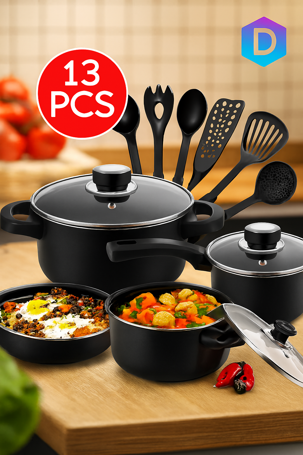 SET DE OLLAS 13 PIEZAS